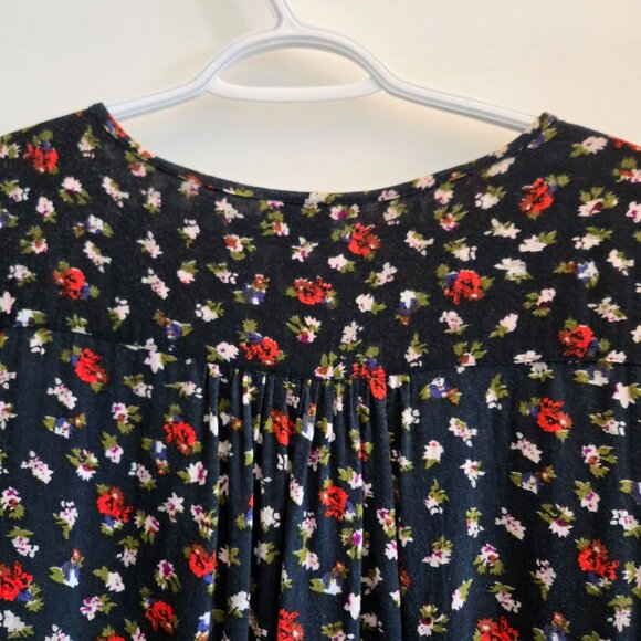 Natura Black Floral Tunic Dress – Size XL - Picture 2 of 9